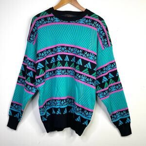 Demetre Vintage 80s 90s Wool Crewneck Sweater Hong Kong Mens L new nwt deadstock
